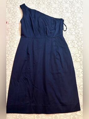 J. Crew Navy One-Shoulder Cocktail Dress